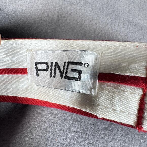 PING Hat Visor Strap Back Mens One Size Red Golf Sun Embroidered Pingman - Picture 9 of 11